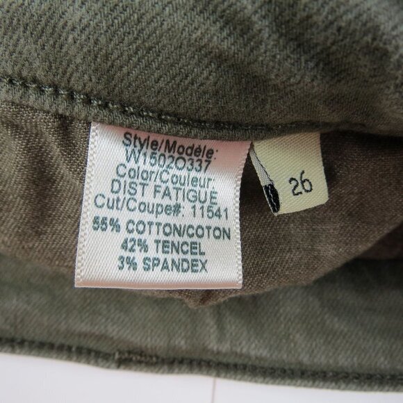 RAG & BONE Women's Green Mid Rise The Skinny Jeans in Distressed Fatigue 26 - Picture 9 of 10